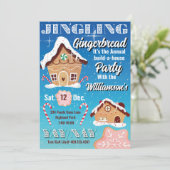 Blauw Rinkelend Peperkoek Vakantie Uitnodiging (Staand voorkant)