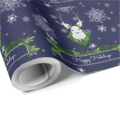 Blauw rioolpapier voor rendieren cadeaupapier (Rol Hoek)