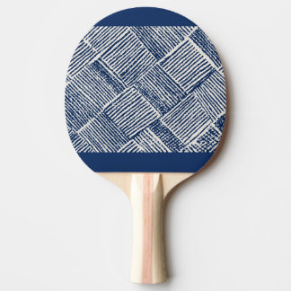 Blauw Ritme | Geometrisch Lijnpatroon Ping Pong Ba Tafeltennisbatje
