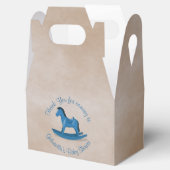 Blauw Rocking Paard Baby Jongen Custom Bedankdoosjes (Geopend)