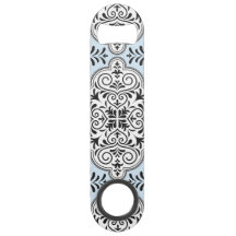 Blauw Rococo Patroon Bloei