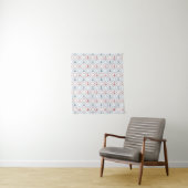 Blauw, rode ankers, marinier wandkleed (In situ)