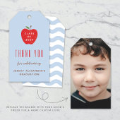 Blauw Rode Appel Afstudeerfeest Favor Geschenkkaar Cadeaulabel