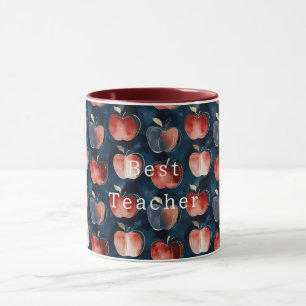 Blauw Rode Appels Beste Leraar of personaliseer Mok