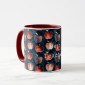 Blauw Rode Appels Beste Leraar of personaliseer Mok (Voorkant links)