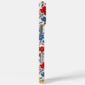 Blauw Rode en Gele Ditsy Bloemen Monogram Case-Mate iPhone Case (Achterkant / Rechts)