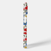 Blauw Rode en Gele Ditsy Bloemen Monogram Case-Mate iPhone Case (Achterkant / Rechts)