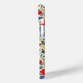 Blauw Rode en Gele Ditsy Bloemen Monogram Case-Mate iPhone Case (Achterkant / Links)