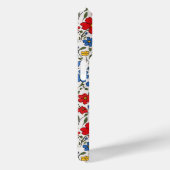Blauw Rode en Gele Ditsy Bloemen Monogram Case-Mate iPhone Case (Achterkant / Rechts)
