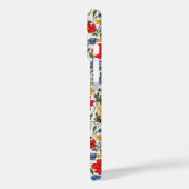 Blauw Rode en Gele Ditsy Bloemen Monogram Case-Mate iPhone Case (Achterkant / Links)