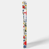 Blauw Rode en Gele Ditsy Bloemen Monogram Case-Mate iPhone Case (Achterkant / Links)