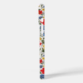 Blauw Rode en Gele Ditsy Bloemen Monogram Case-Mate iPhone Case (Achterkant / Links)