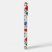 Blauw Rode en Gele Ditsy Bloemen Monogram Case-Mate iPhone Case (Achterkant / Rechts)