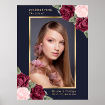 Blauw Rode Foto Viering Van Het Leven Funeral Teke