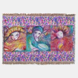 BLAUW-, RODE-, GEEL-, CARNIVAL-MASSA MET CONFETTI DEKEN