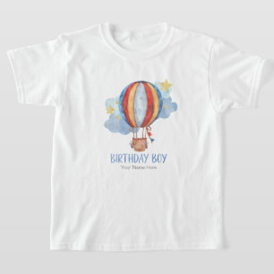Blauw Rode Heet Luchtballon Sterren Gelukkig Verja T-shirt