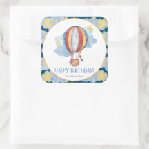 Blauw Rode Heet Luchtballon Sterren Kinderen Verja