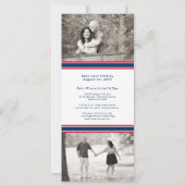 Blauw Rode Hockey Ticket Trouw Bespaar de Datum Save The Date (Achterkant)