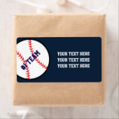 Blauw Rode Honkbal Team Sport Feest Stickerlabels Etiket (Insitu)