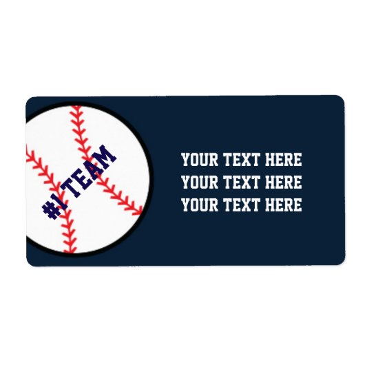 Blauw Rode Honkbal Team Sport Feest Stickerlabels Etiket (Voorkant)