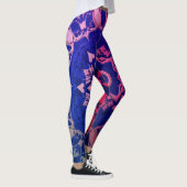 Blauw + Rode Kleuren op Elegante Aangepaste Modern Leggings (Rechts)