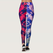 Blauw + Rode Kleuren op Elegante Aangepaste Modern Leggings (Achterkant)