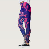 Blauw + Rode Kleuren op Elegante Aangepaste Modern Leggings (Links)