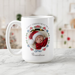 Blauw Rode Noordse Folklore Foto 1e Kerst Oma Koffiemok
