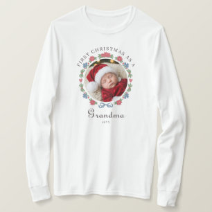 Blauw Rode Noordse Folklore Foto 1e Kerst Oma T-shirt