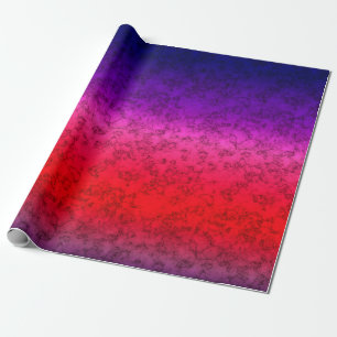 Blauw-rode Ombre Cadeaupapier
