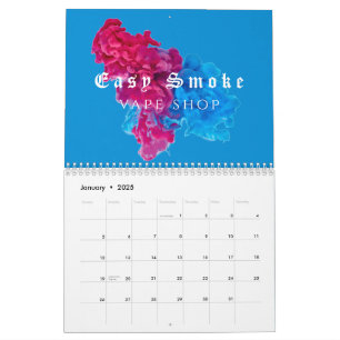 Blauw Rode Rook Vape Winkel Bedrijf Kalender