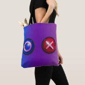 Blauw Rode Stemknoppen Gradiënt Boodschappentas Tote Bag (Dichtbij)