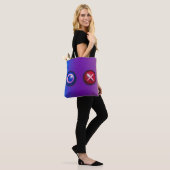 Blauw Rode Stemknoppen Gradiënt Boodschappentas Tote Bag (Op model)