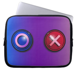 Blauw Rode Stemknoppen Gradiënt Laptophoes Laptop Sleeve