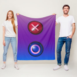 Blauw Rode Stemknoppen Gradiënt Vliesdeken Fleece Deken