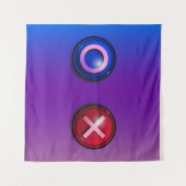 Blauw Rode Stemknoppen Gradiënt Wandtapijt Wandkleed (Voorkant (horizontaal))