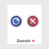 Blauw Rode Stemknoppen Sticker (Vel)