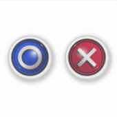 Blauw Rode Stemknoppen Sticker (Voorkant)