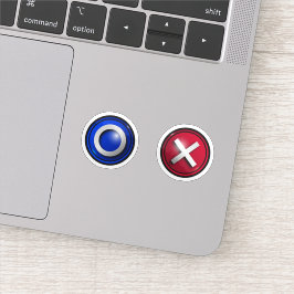 Blauw Rode Stemknoppen Sticker