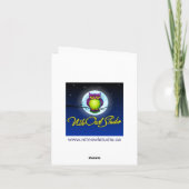 Blauw Rode Witte Damast Monogram Dank Je Kaart (Achterkant)