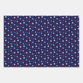 Blauw Rode Witte Sterren Inpakpapier Vel (Voorkant 2)