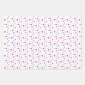 Blauw Rode Witte Sterren Inpakpapier Vel (Voorkant)