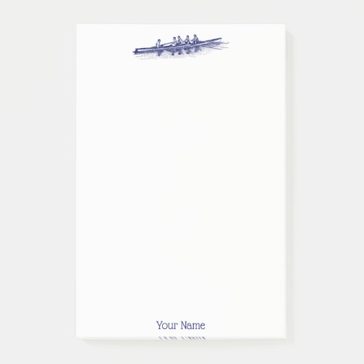 Blauw Roeien Roeiers Bemanning Team Watersport Post-it® Notes (Voorkant)