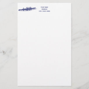 Blauw Roeien Roeiers Ploeg Team Watersport Briefpapier