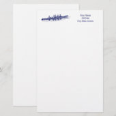 Blauw Roeien Roeiers Ploeg Team Watersport Briefpapier (Voorkant / Achterkant)