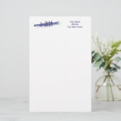 Blauw Roeien Roeiers Ploeg Team Watersport Briefpapier (Staand voorkant)