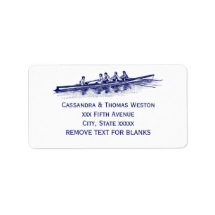 Blauw Roeien Roeiers Ploeg Team Watersport Etiket
