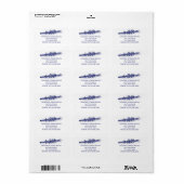 Blauw Roeien Roeiers Ploeg Team Watersport Etiket (Full Sheet)