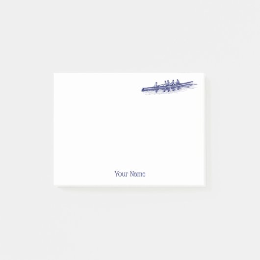 Blauw Roeien Roeiers Ploeg Team Watersport Post-it® Notes (Voorkant)