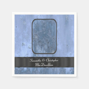 Blauw roestig metalen patroon servet